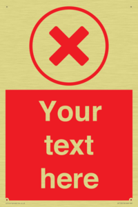 Custom red background, red cross in circle sign